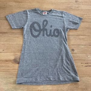 Homage Script Ohio Buckeyes Ohio State Short Sleeve T Shirt Womens XS Gray
